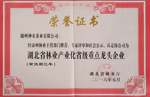 湖北省林業(yè)產(chǎn)業(yè)化省級重點(diǎn)龍頭企業(yè)